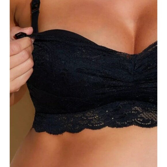NEW COSABELLA 'Never Say Never' Mommie Soft Nursing Bra XL Curvy Black 1315 - Picture 2 of 6